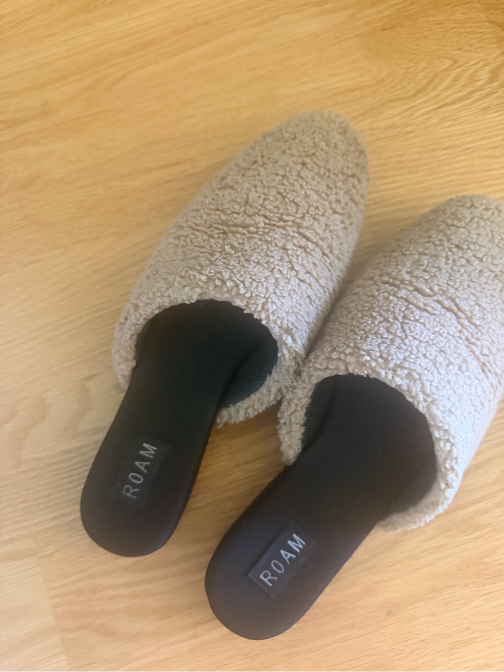 ROAM Cream Sherpa Slip-On Mules